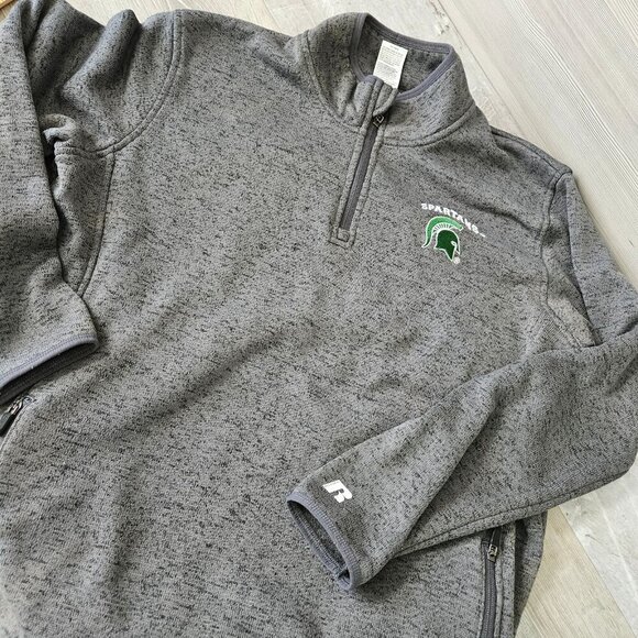 Russell Athletic Men Size XL Michigan State Spartans Gray College Pullover Top - Picture 12 of 16